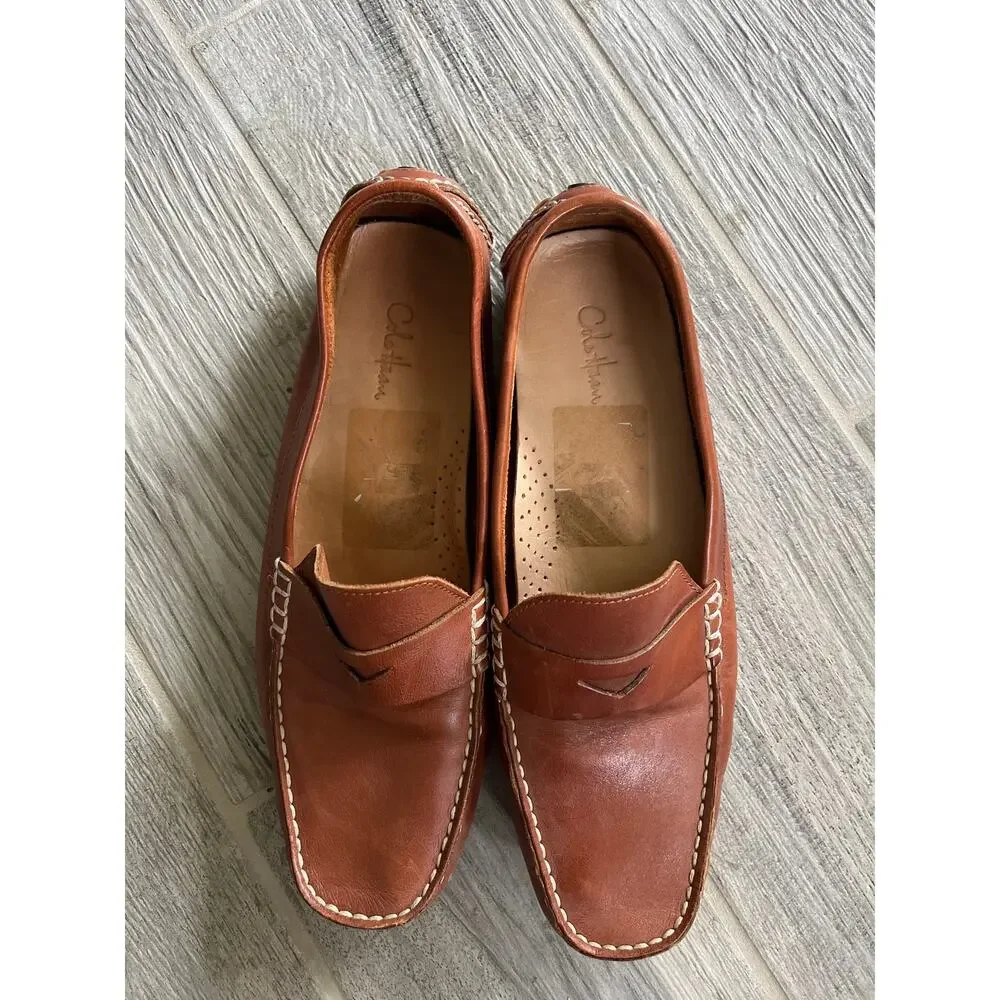 Cole Haan Howland Leather Penny Loafer Brown Slip On Shoes size 11 Men
